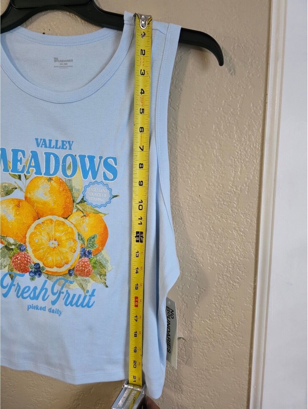 No Boundaries XXL Light Blue Crop Tank Top XXL 20 Valley Meadows Graphic - Picture 4 of 6